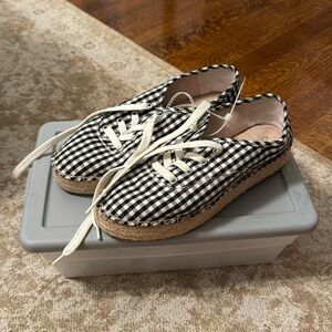 Never worn black gingham espadrilles